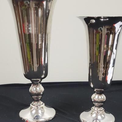 Silverplate Trumpet Vases 