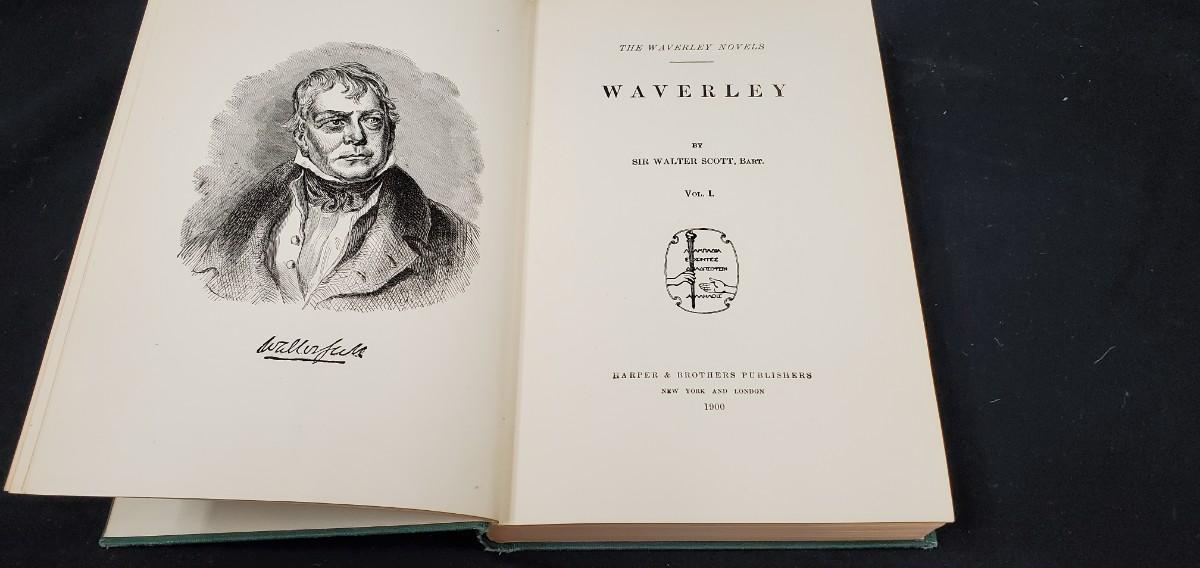 Set of (3) Sir Walter Scott sale “Waverly” Novels Antique Book Lot