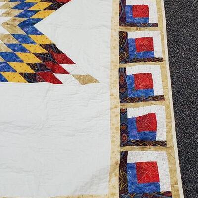 Beautiful Lone Star Machine Stitched Quilt - New