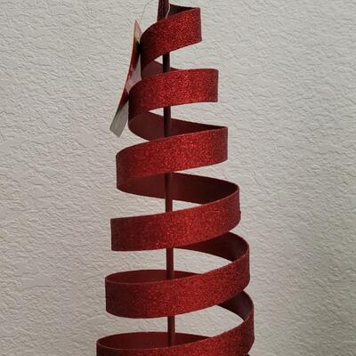 Lot 16: (3) New Metal Sprial CHRISTMAS Tree Accents 