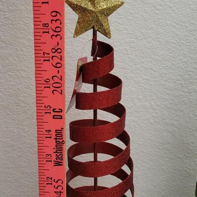 Lot 16: (3) New Metal Sprial CHRISTMAS Tree Accents 