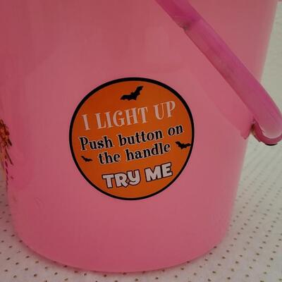Lot 23: (3) New Children's Princess Trick or Treat Buckets LED Handles - All Work