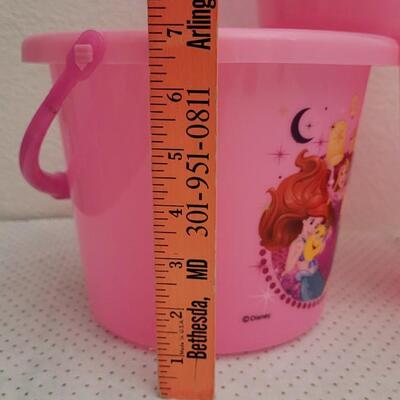 Lot 23: (3) New Children's Princess Trick or Treat Buckets LED Handles - All Work