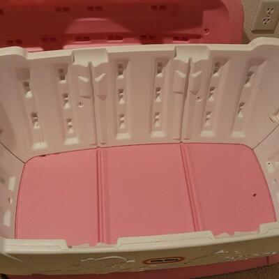 Lot 26: Vintage Large LITTLE TIKES Pink Top Children's Toy Storage 