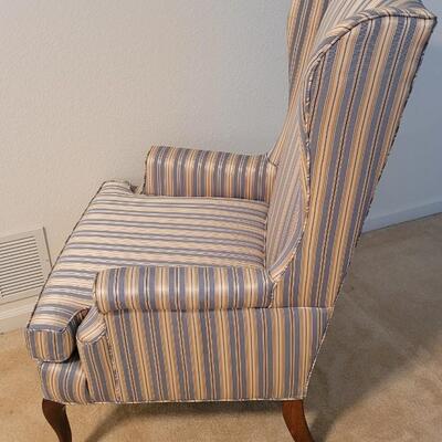 Lot 48: Vintage High Back Upholstered Chair 