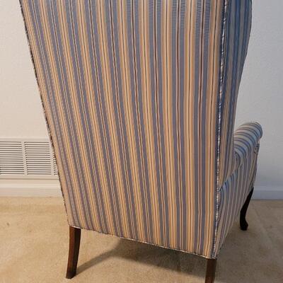 Lot 48: Vintage High Back Upholstered Chair 