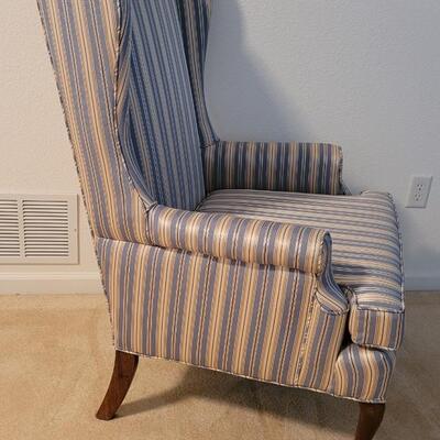 Lot 48: Vintage High Back Upholstered Chair 