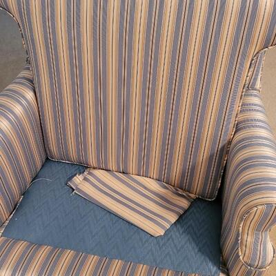 Lot 48: Vintage High Back Upholstered Chair 
