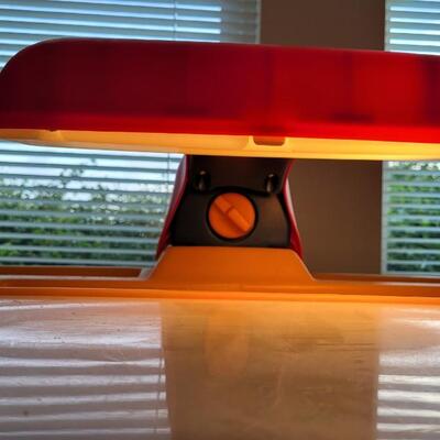 Lot 54: Vintage LITTLE TIKES Drafting Table with Chair - Lights Both Work - â˜† Lamp Base is Damaged