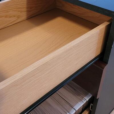 Lot 55: Wood File Cabinet w/ Keys â—â— 16" x 21" x 26.5" 