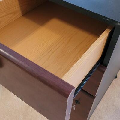 Lot 57: Wood File Cabinet w/ Keys â—â— 29.5" x 16" x 16"