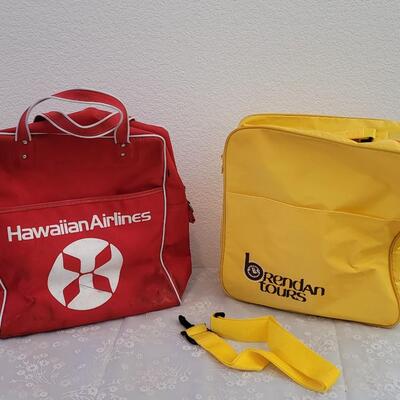 Lot 65: Vintage Hawaiian Airlines Bag and Brendan Tours Bag