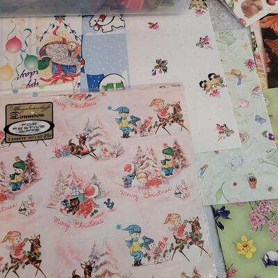 Lot 67: Vintage Hallmark Giftwrap, Tissue Paper and Bows