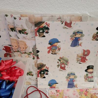 Lot 67: Vintage Hallmark Giftwrap, Tissue Paper and Bows