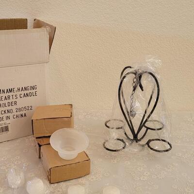 Lot 74: Hanging Heart Candle Holder