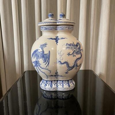 Vintage Large Blue and White Double-Gourd Vase