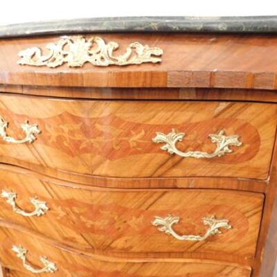 Solid Wood 7 Drawer Chinoiserie Chest with Marble Top 30