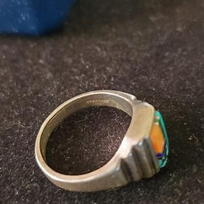 Mosaic Inlay Sterling Ring 