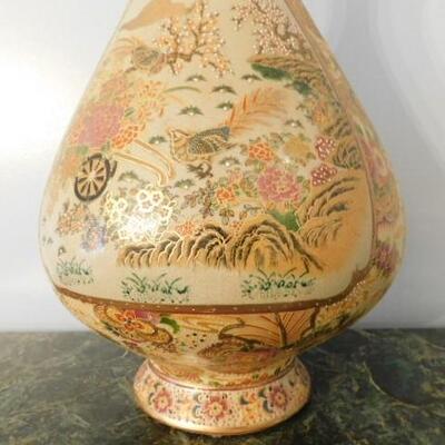 Asian Motif Cloisonne Vase with Ruffled Top:  10