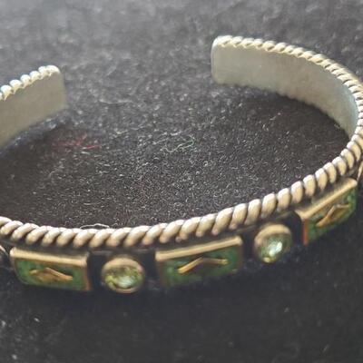 Caroline Pollack Cuff Bracelet with stones & Rope Design 