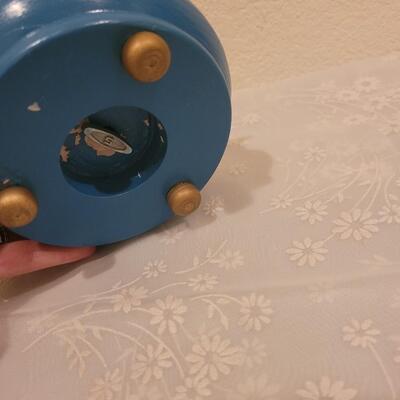 Lot 112: Nativity Music Box and Christmas Music Box (Colorful one has missing parts)