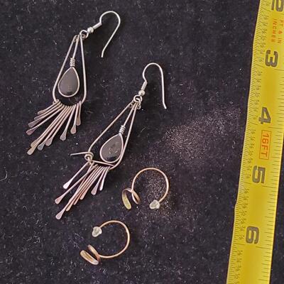 Crafted Silver Earrings - 2 Pair 