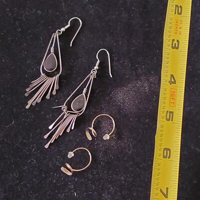 Crafted Silver Earrings - 2 Pair 