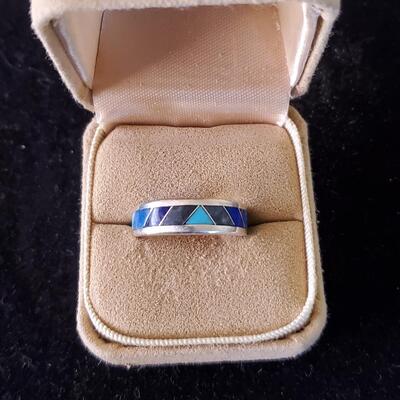 925 WJ copyright Inlaid ring