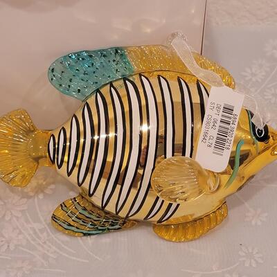 Lot 129: (2) Blown Glass Fish Ornaments 