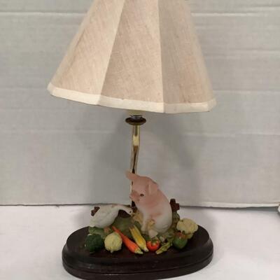 473. Porcelain Pig with Veggies Lamp