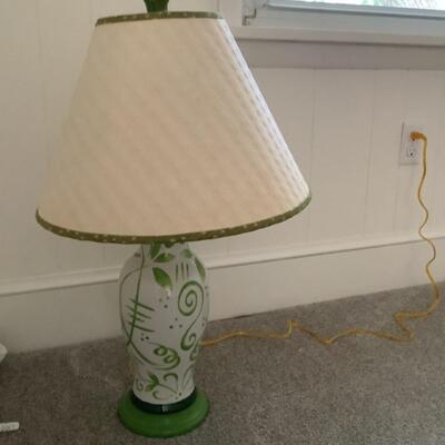 476. Fun Green & White Ceramic Lamp 