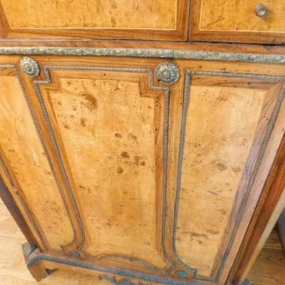 Vintage Solid Wood Cupboard with Marble Top:  36