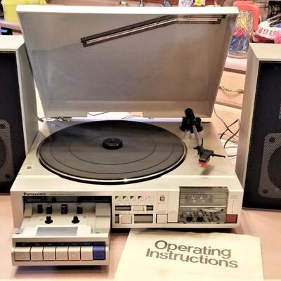 Lot #254  Vintage Panasonic Stereo Music System - turntable, radio, cassette - works 