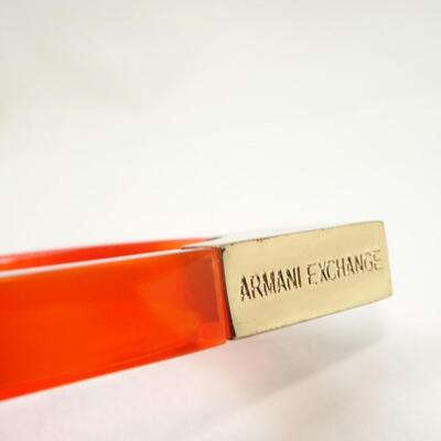 Brilliant Orange Disk Futuristic Bracelet. Minimalistic, Armani Exchange Unique Bracelet, Acrylic 