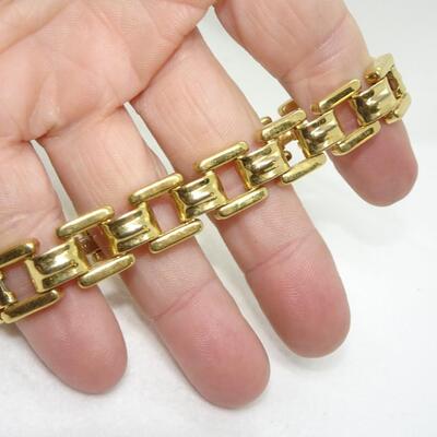Gold Tone Link & Twist Cable Bracelets (2)