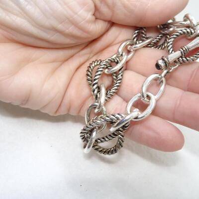 Chunky Silver Tone Link Bracelet 