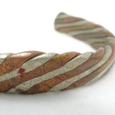 Copper & Silver "Taffy" Style Twist Cuff Bracelet 