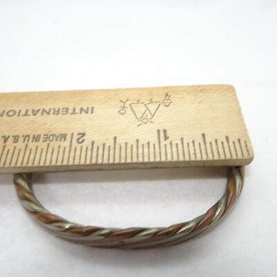 Copper & Silver "Taffy" Style Twist Cuff Bracelet 