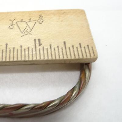 Copper & Silver "Taffy" Style Twist Cuff Bracelet 