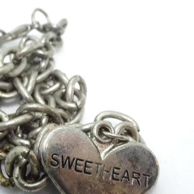 Sweetheart Silver Tone Tiffany Style Necklace 