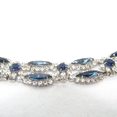 Sapphire Colored Rhinestone Bracelet, MCM - Mad Men Jewels 