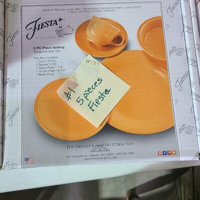 New in Box 5 Piece Fiesta Set  Tangerine -Item #137