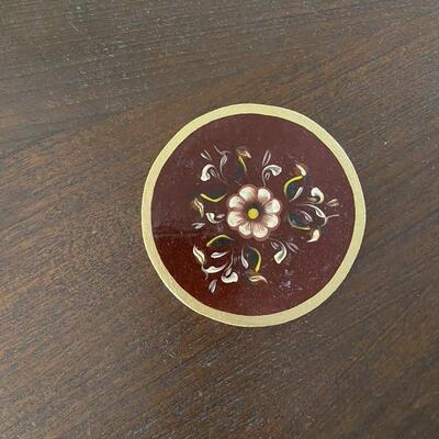 Hand-painted Wooden Flower Coasters