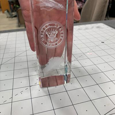 #5 U.S. Navy Crystal Laser Engraved Keepsake