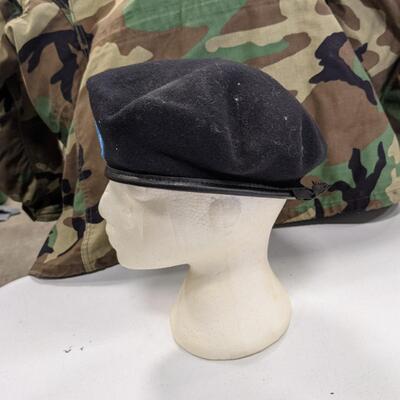 #123 Wool Army Beret With Blue Flash