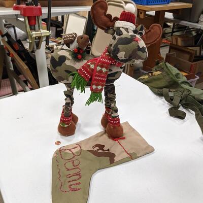 #169 Camo Christmas Moose & Stockings