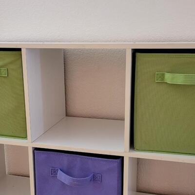 Lot 208: Storage Cubby System w/ 5 Cloth Boxes 36" x 36" x 12" 