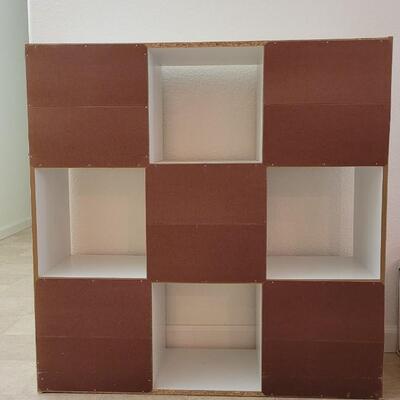 Lot 208: Storage Cubby System w/ 5 Cloth Boxes 36" x 36" x 12" 