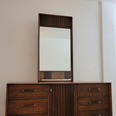 Lot 222: Vintage LANE Mid Century Modern Dresser w/ Mirror