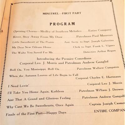 Lot #260  Attic Find!  Super Rare Program from New Orleans Police MINSTREL Show - 1932